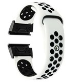 Curea ceas Smartwatch Garmin Fenix 7 / 6 / 5 Plus / 5, 22 mm iUni Silicon Sport Alb-Negru